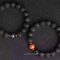 Obsidian volcanic stone bracelet